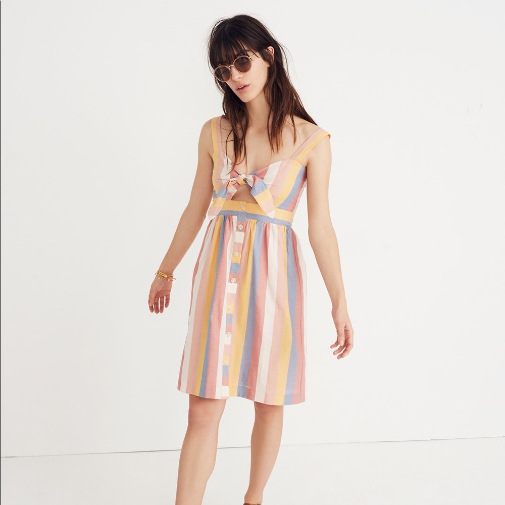 Madewell Tie-Front Cutout Dress
